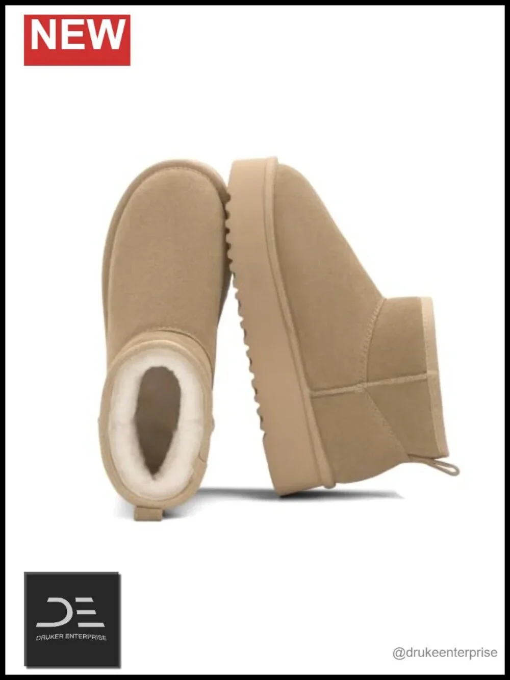 Women's Faux Fur Lined Suede Ankle Snow Boots Platform Winter Booties